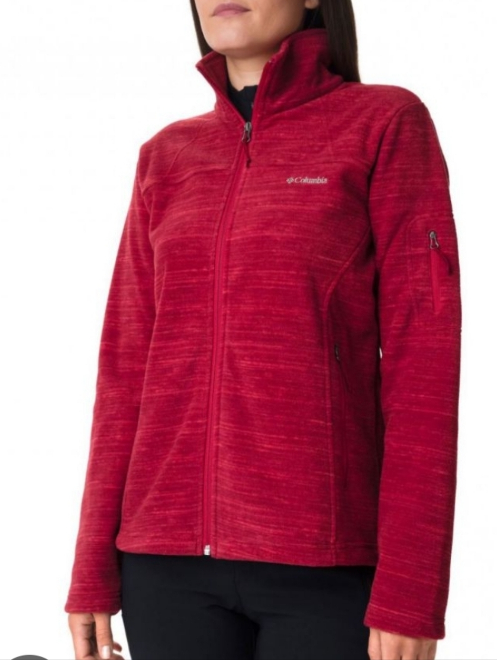 Columbia Women's Deep Red Full-Zip Fleece Jacket
